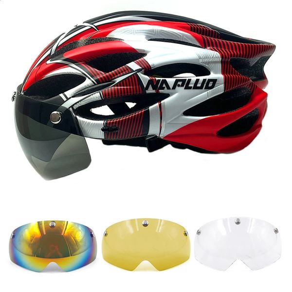 Casco da ciclismo su strada Mtb Mountain Bicicletta ultraleggera Led per uomo Donna Casco con visiera Accessori L52CM 240131