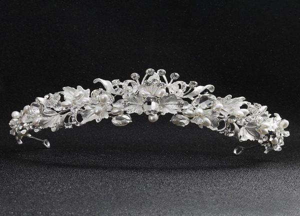 Mais nova linda flor strass liga tiaras e coroas acessórios de cabelo de casamento para mulheres jci0752041528