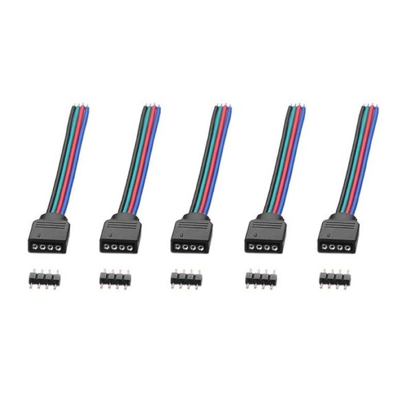 Streifen 20 Stück Set 4-polige RGB-Anschlüsse Drahtkabel für 3528 SMD LED-Streifenlichter LB88214Z