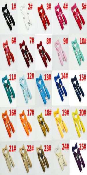 Kinder-Hosenträger und Fliege-Set für 110T, 32 Farben, Baby-Hosenträger, elastisch, Yback, Rot, Rosa, Schwarz, Blau, Jungen und Mädchen, Accessoires9450387