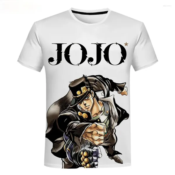 Homens camisetas Jojo Bizzare Adventure 3D Impressão T-shirt Manga Curta Redondo Pescoço Homens Mulheres Verão High Street Hip Hop Estilo Tee