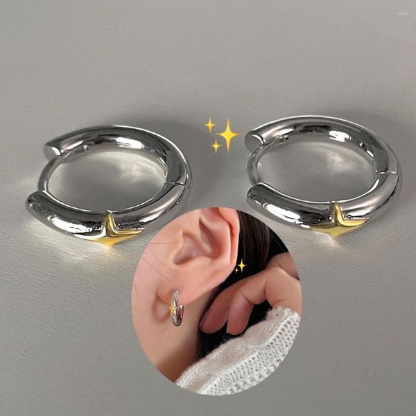 Висячие серьги Ovxxons, 1 пара, нишевый дизайн, кольцо для ушей со звездой, шпильки для холодного ветра, четыре крепления, пряжка, круглые аксессуары
