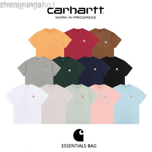 24SS Designer Carhart T Shirt Carharrt K87 piccola tasca standard per utensili t-shirt a maniche corte da uomo e da donna girocollo sciolto coppie cappotto base