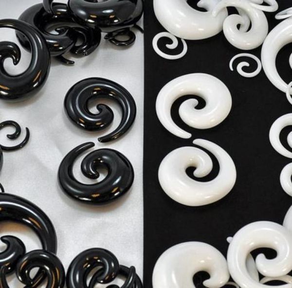 Черно-белый P32 100 шт. микс 8 размеров 2 цвета акриловые украшения для тела спиральные конусные беруши4497802