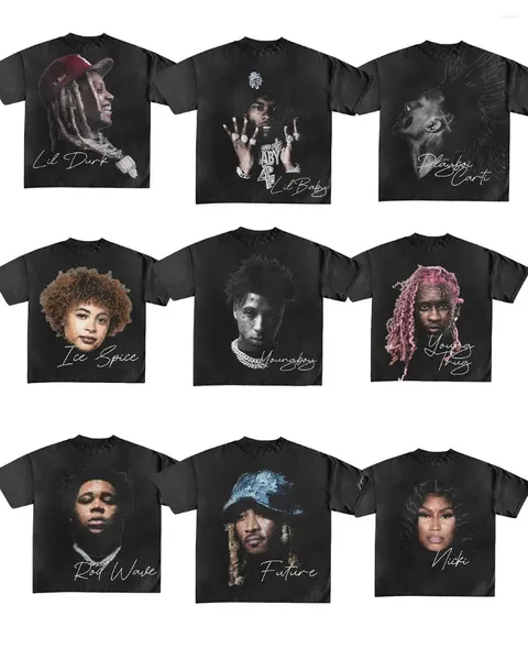 Homens camisetas estilo americano personagem gráfico de grandes dimensões para homens streetwear 2024 casais harajuku y2k tops roupas