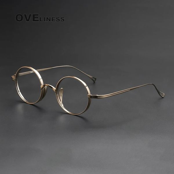 Saf Gözlükler Erkekler için Çerçeve Retro Yuvarlak Reçeteli Gözlükler Çerçeve Vintage Miyopi Optik Erkek Gözlük 240119