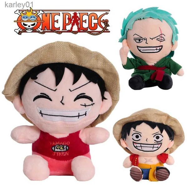 Animais de pelúcia de pelúcia Novo 25 CM One Piece Anime Figuras Cosplay Brinquedos Zoro Luffy Chopper Ace L Boneca fofa Pingentes de desenhos animados Crianças Presente de Natal YQ240218