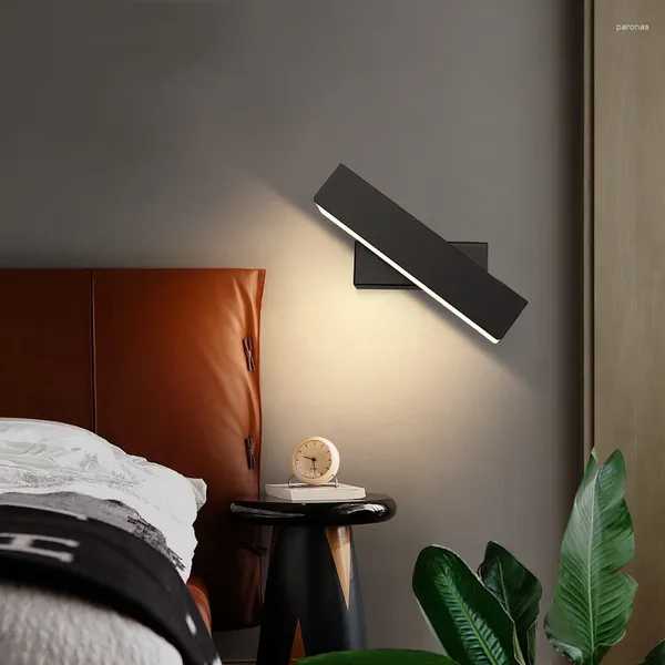 Duvar lambası 6W 8W kapalı LED Işık Modern Basitlik Beyaz Siyah Fikstür Koridor Koridoru Okuma Sconce