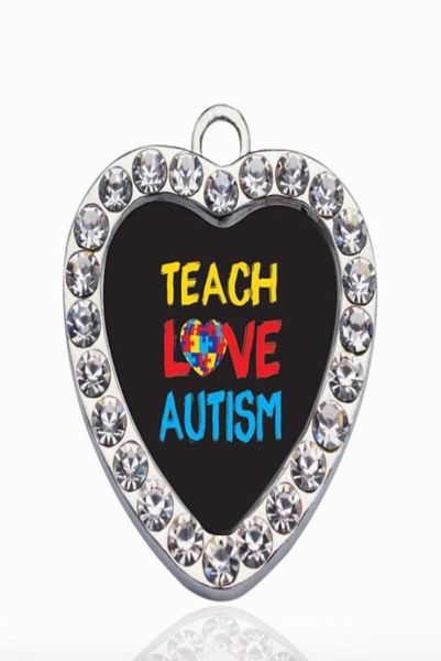 TEACH LOVE AUTISM AWARENESS CIRCLE CHARM Kupfer Anhänger für Halskette Armband Stecker Frauen Geschenk Schmuck Zubehör4946282