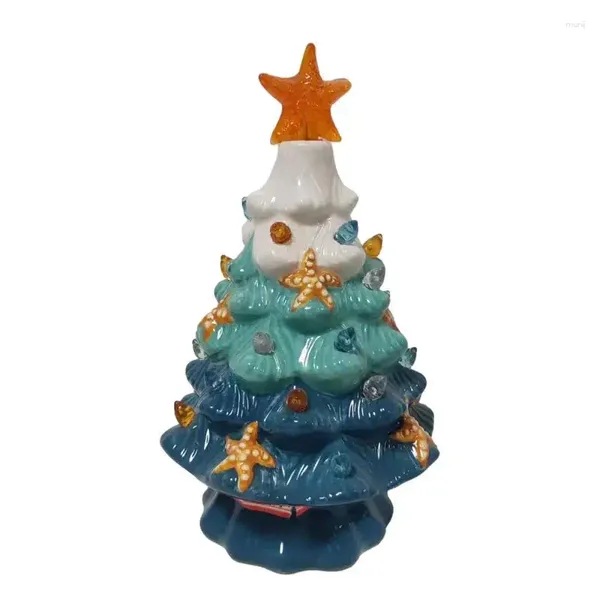 Рождественские украшения Керамическая елка Светодиодные лампы Внутренние украшения Светятся винтажный декор для праздника