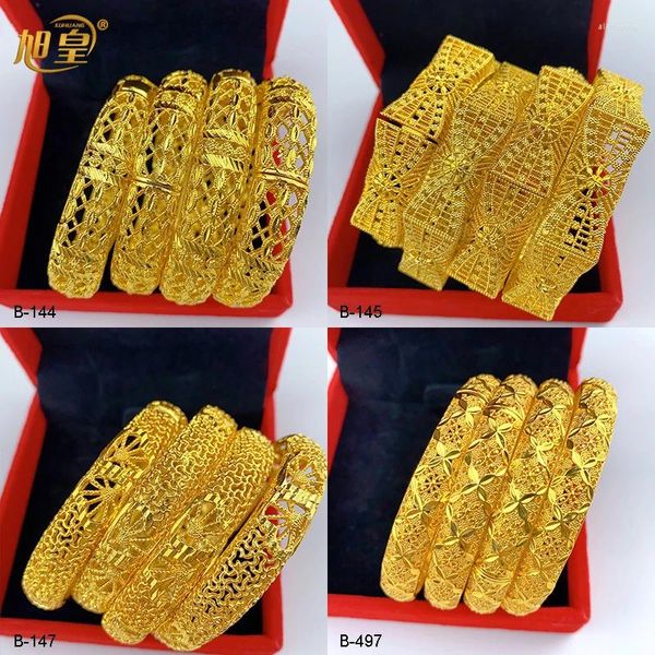 Bileklik xuhuang dubai lüks altın renk alaşım bilezikler parti düğün hediyeleri Etiyopyalı kadınlar için toptan satış