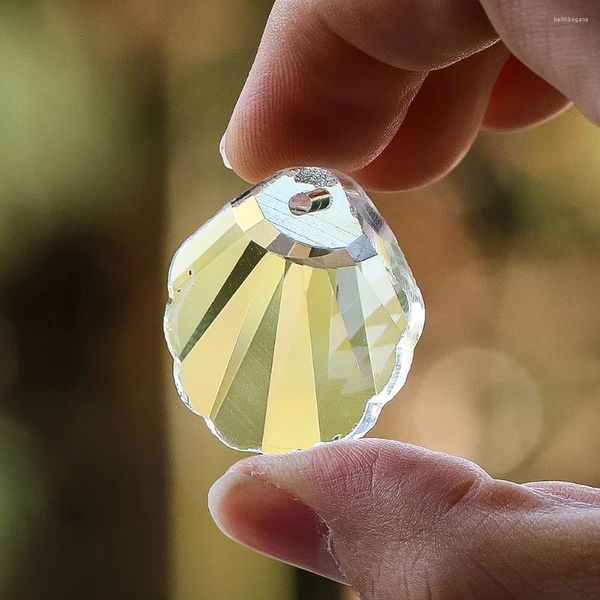 Avize kristal 2pcs şeffaf kabuk boncuklu perde kristalleri parçalar PRISM SUNCATCHER Pencere Diy Ev Düğün Dekor Aksesuarları
