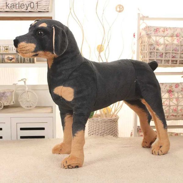 Gefüllte Plüschtiere, lebensechte Hundespielzeug, flauschiger Rottweiler, weiche Puppe, echte große Größe, Heimdekoration, Kindergeburtstagsgeschenk, YQ240218