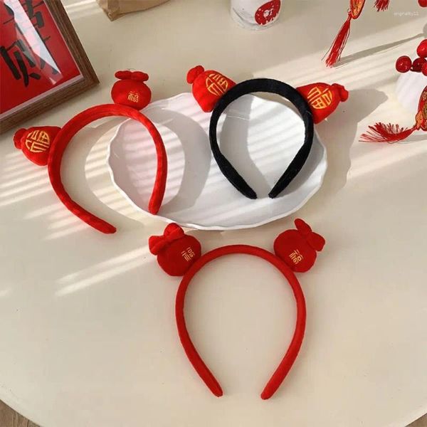 Acessórios de cabelo vermelho hairband ano headband hoop headwear sorte saco criança mascote cocar