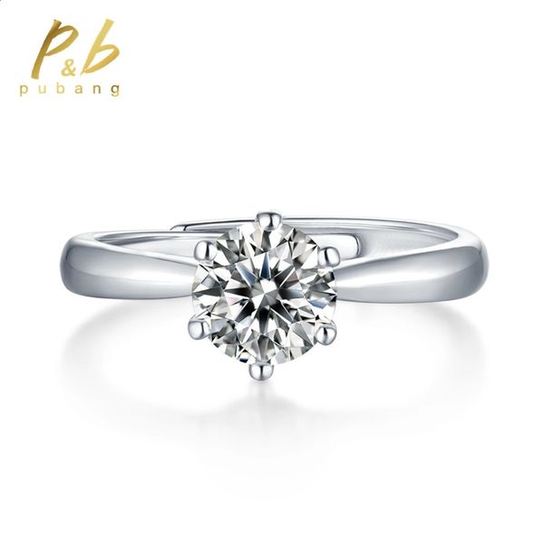 PuBang Fine Jewelry 925 Sterling Silber 3 mm GRA Diamant Hochzeit Verlobungsringe für Frauen Jubiläumsgeschenk Großhandel 240202
