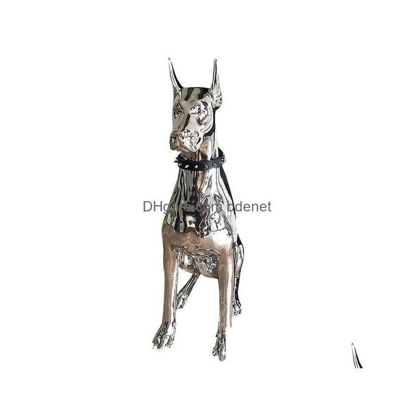 Gartendekorationen, Heimdekoration, Skulptur, Dobermann-Hund, große Kunst, Tierstatuen, Figur, Raumdekoration, Harzstatue, Ornament, Geschenk D Dhieg