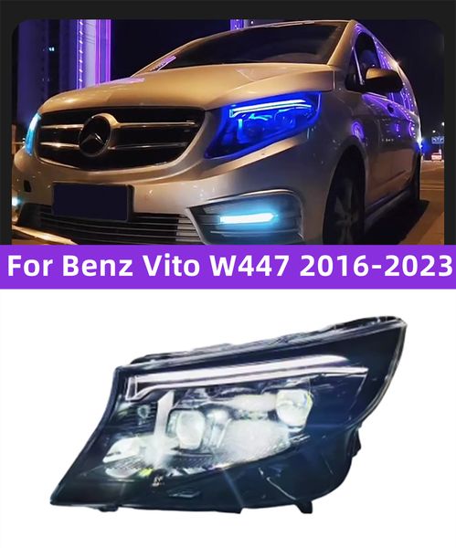 Все светодиодные автомобильные фонари в сборе для фар BENZ Vito W447 20 16-2023, светодиодные уличные фонари, аксессуары для передних сигнальных ламп