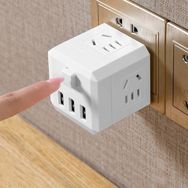 Multifuncional usb cubo soquete conversor plug portátil plugues tomada extensor sem fio recarregável carregador adaptador 240126