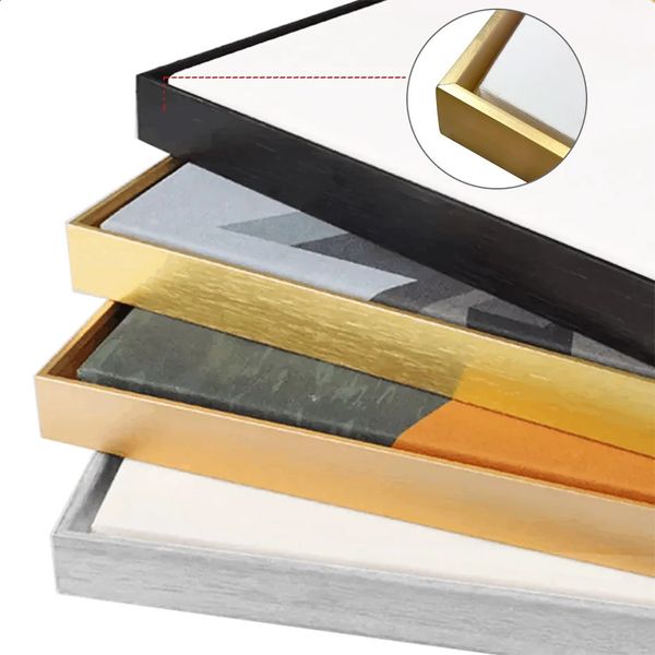 Quadro flutuante de lona DIY Kit Metal Ouro 50x70 60x90 Grandes quadros flutuantes para impressão de parede Imagem Pintura a óleo Arte Decoração de casa 240122