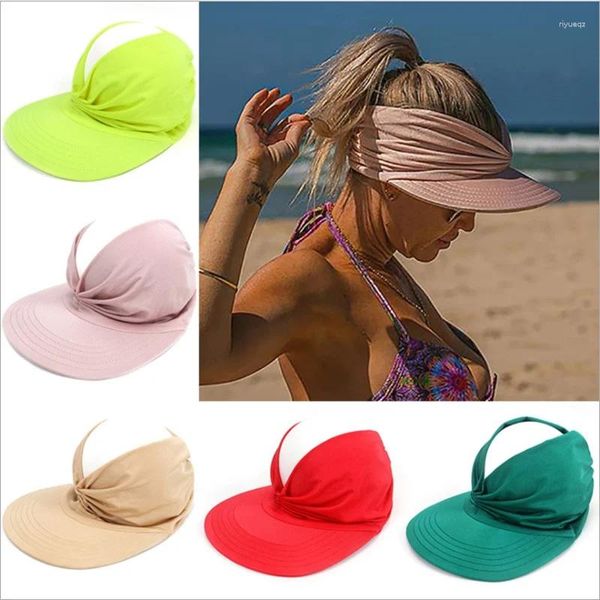 Berets Anti-UV Frauen Sommer Sonnenschutz Einfarbig Leere Top Hut Elastizität Erwachsene Schattierung Outdoor Visier Fischer Kappe