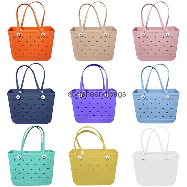 Totes 1PCS Hot Extra Große Strand Tasche Sommer EVA Korb Frauen Silikon Strand Tote Mit Löcher Atmungsaktive Beutel Einkaufen lagerung KorbH24219