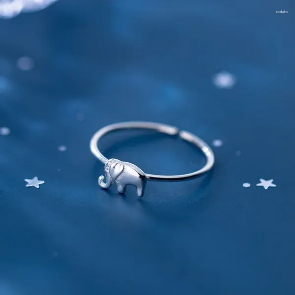 Anelli a grappolo BF CLUB 925 Sterling per le donne Moda geometrica fatta a mano irregolare Elefante Anello regalo di Natale per feste