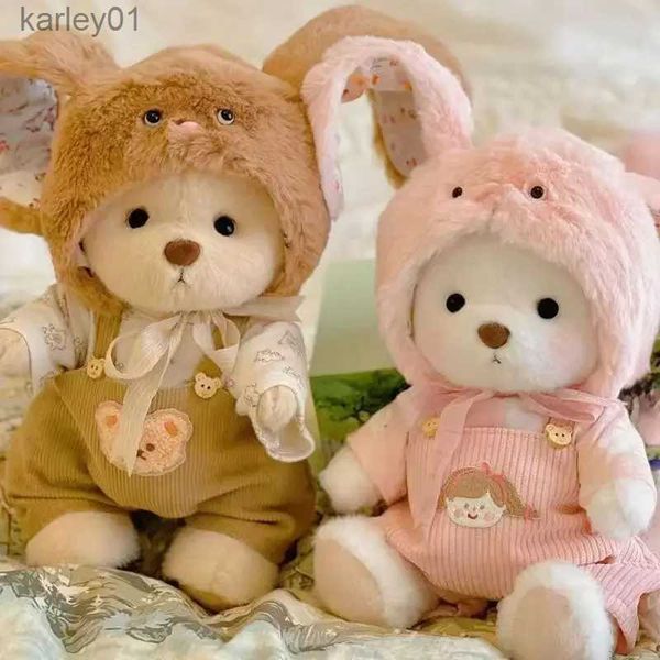 Animali di peluche ripieni New Little Bear Vestiti per bambole Giocattoli per cambiare Kaii Bambole per bambini Decorazione della stanza Regali Ragazze YQ240218