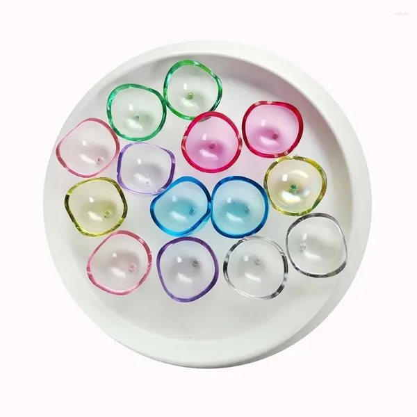 Garrafas em massa sortidas coloridas claras bola de neve encantos transparentes perfurados acrílico contas vazias para caneta decoração diy