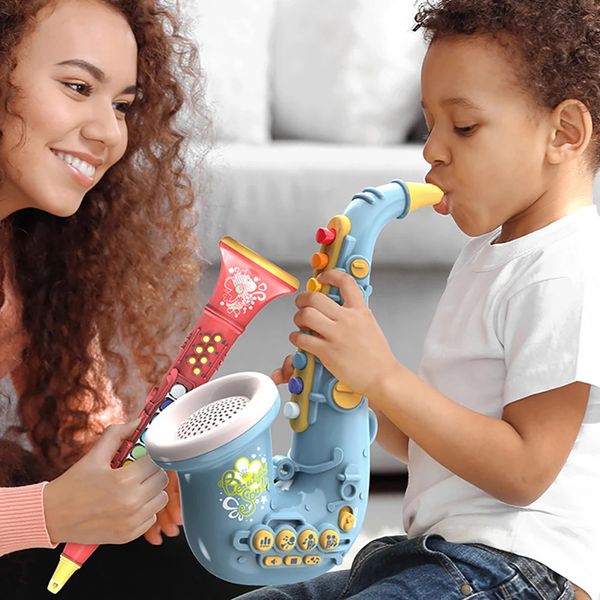 1 pçs brinquedos de música do bebê educação precoce brinquedo colorido infantil trompete instrumentos crianças saxofone criança iniciantes presentes 240131