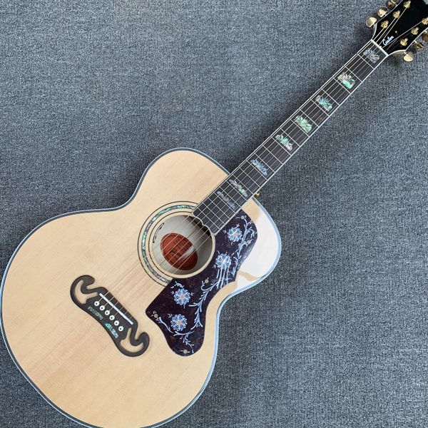Akustik gitar 43 inç 6strings akçaağaç ahşap abanoz klavye destek özelleştirme freeshippings