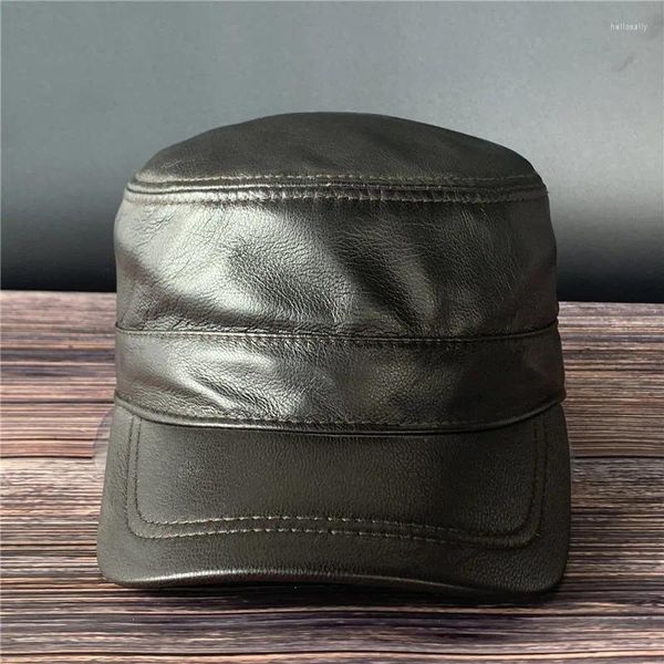 Cappellini da baseball Aorice Cappello da baseball da uomo in vera pelle Cappello da uomo di alta qualità Vera pelle di pecora Cappelli militari solidi per adulti HL154-B