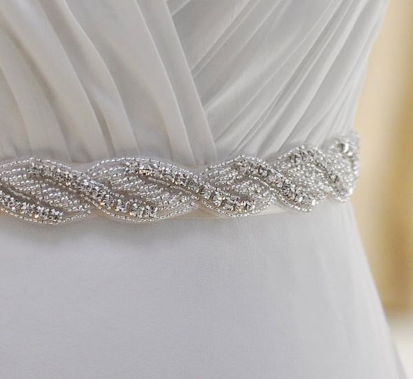 Delicado de alta qualidade vestidos de casamento faixa cintos de noiva strass fita de cristal baile noite princesa artesanal branco vermelho preto b1783087