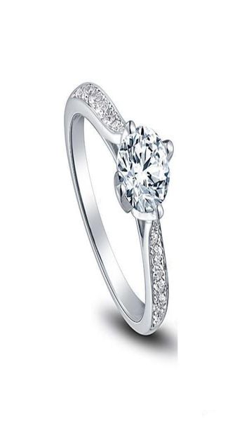 Certificato GIA statunitense pregiato Anelli di fidanzamento in oro bianco 18 carati con moissanite da 1 ct per donneAnelli con diamanti e cuori con frecce g053835396