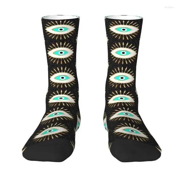 Herrensocken, süßes Herren-Mystic-Evil-Eye-Kunstwerk, Kleid, Unisex, bequem, warm, 3D-gedruckt, modisch, Wimpern, Crew