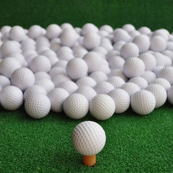 100 pçs branco indoor ao ar livre treinamento prática de golfe esportes elásticos bolas de espuma do plutônio bolas de prática de golfe 240129
