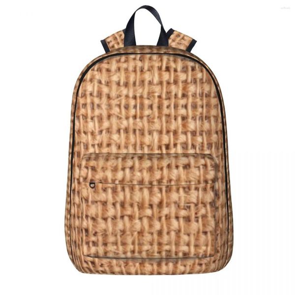 Mochila trançada rattan madeira vime mochilas meninos meninas bookbag crianças sacos de escola dos desenhos animados mochila de viagem bolsa de ombro