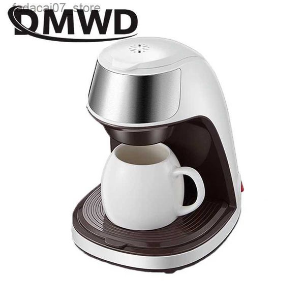 Kaffeemaschinen DMWD Automatische elektrische Espressomaschine Cafe Drip American Latte Kaffeebrühmaschine Haushalt Mini Glaskessel Teekanne Q240218