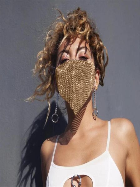 Gioielli di moda scintillante strass maglia maschera di cristallo ballo in maschera partito discoteca maschere per il viso gioielli veneziani Mardi Gras per Wo5651502
