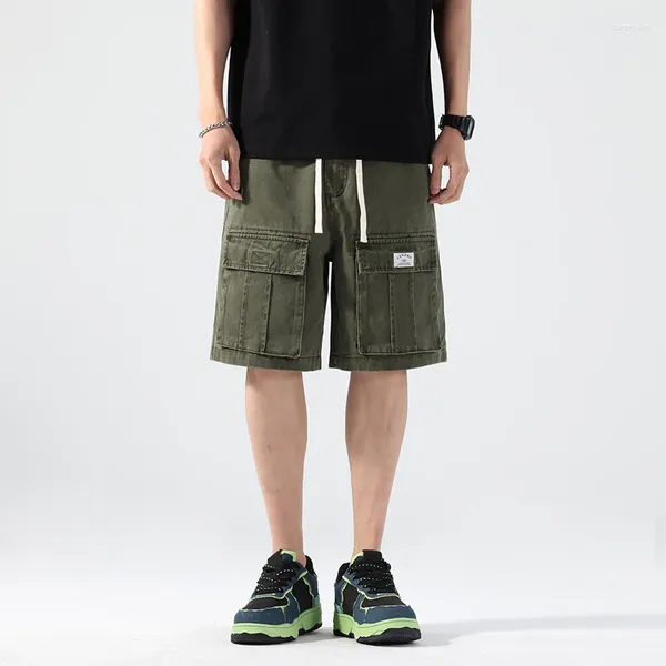 Pantaloncini da uomo SUPUSCREAT Pantaloni cargo da uomo estivi in cotone Multi tasche da lavoro Pantaloncini militari casual con elastico in vita