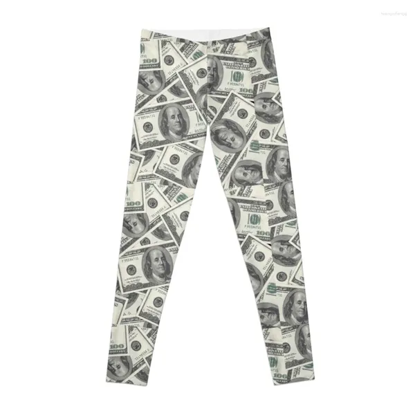 Calças ativas Rich Money Novidade Dollars Leggings Mulheres Sportwear Jogging Womens