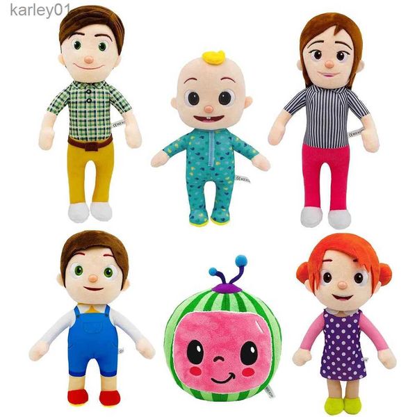 Gefüllte Plüschtiere heiße 20 cm Kaii Cocomeloned Puppe Cartoon Anime Familie JJ Papa Mama Schwester Bruder weich für Kinder Geschenk YQ240218