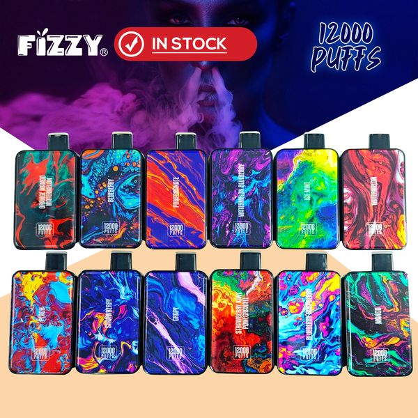 Alemanha Armazém Fizzy Pandora 12000 PUFF bar Recarregável Malha Descartável Bobina Vape Pod E Cigarro Kits 12K Puffs Dispositivo de exibição LCD frete grátis em estoque