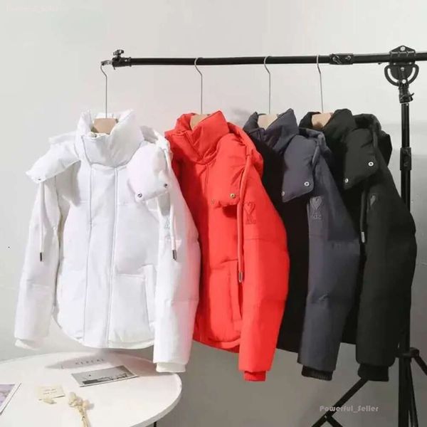 Amis Paris Mens Down Jackets Black Puffer Jacket Amis Jacket Premium Casual Amis Outdoor Winter Warm Thickened Zipper Designer Coats para 3539
