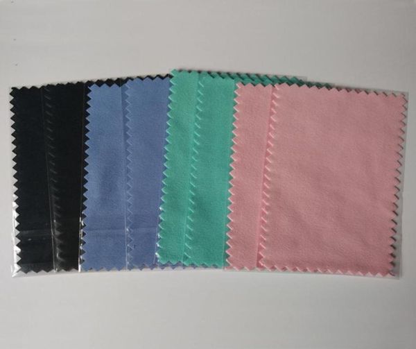 Pano de polimento de prata 11x7cm, para joias douradas e prateadas, limpador brilhante, preto, azul, rosa, verde, cores de qualidade, opp b3774648