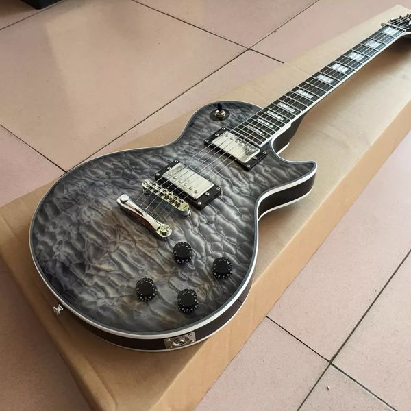 E-Gitarre LP CUSTOM Transparent Water Ripple Mahagoni Korpus Palisander Griffbrett Unterstützung Anpassung Freeshipping