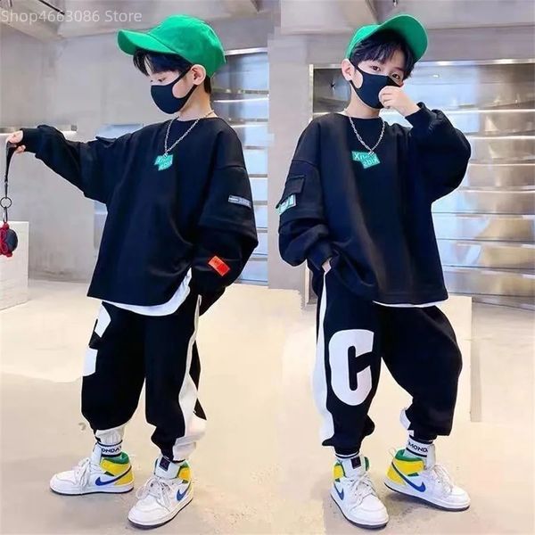 2024 meninos adolescentes roupas conjunto crianças agasalho de algodão hoodies topos calças crianças roupas menino roupas esportivas 3 4 6 8 10 12 anos 240118