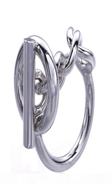 Кольцо-цепочка из стерлингового серебра 925 пробы с замком-обручем для женщин, французское популярное кольцо с застежкой, кольцо из стерлингового серебра, изготовление ювелирных изделий5931916