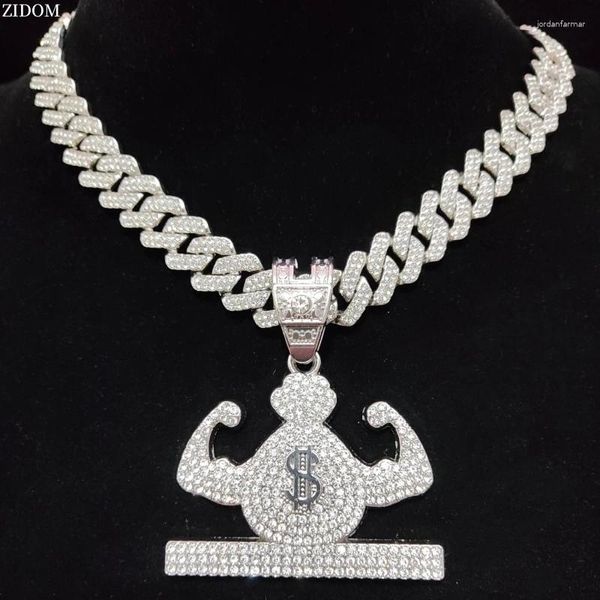 Anhänger Halsketten Männer Frauen Hip Hop Geld Power Halskette Kubanische Kette Hiphop Iced Out Anhänger Mode Punk Schmuck Geschenk