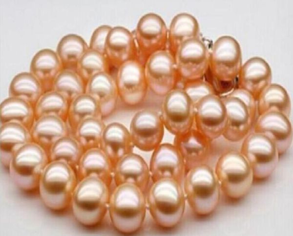 Veloce reale nuovo fine genuino gioielli di perle 50 cm di lunghezza 10 mm reale naturale del mare del sud ORO ROSA collana di perle 14 K9881618