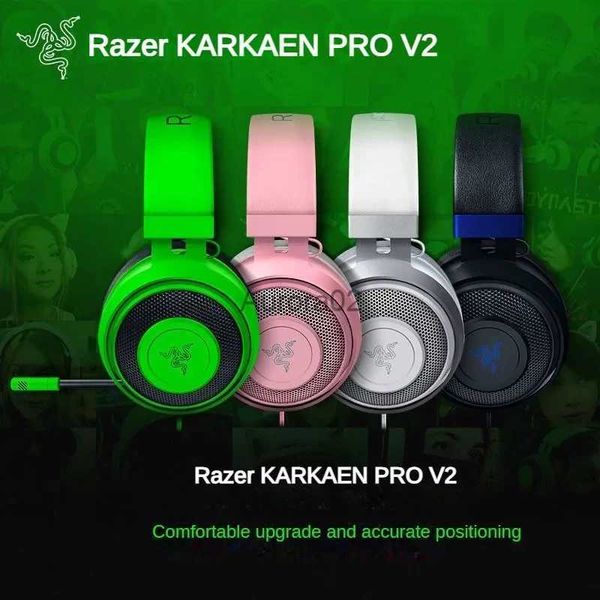 Telefone celular Ear fones Razer Kraken Pro V2 Headset Game Music Wired Phoedphones com microfone E-Sports YQ240219